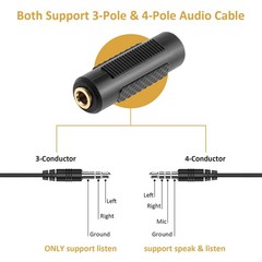 PASOW 3.5mm to Stereo Jack Audio Adapter Female/Female 5 Pack