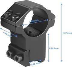 1 Inch Scope Rings , High Profile Mount for 11 mm High , Black 2Pairs
