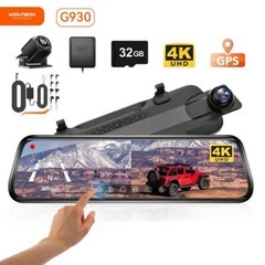 10in Dual Lens Car DVR Mirror Dash Cam Recorder Rear View Camera Parking Monitor