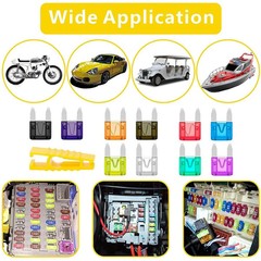 130PC Fuse TAP ADAPTER KIT 12V 15 Amp 20Amp Car Add-a-circuit Mini ATM APM Blade