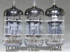 Matched Trio GE Five Star 5751/12AX7/ECC83 Triple Mica O-Getter USA Very Strong
