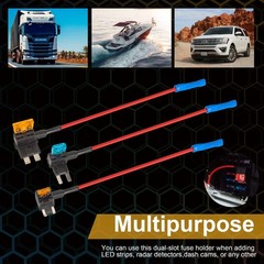 10PC Add-a-Circuit Fuse Tap Adapter Kit w/ Standard & Mini Tap Blade Fuse Holder