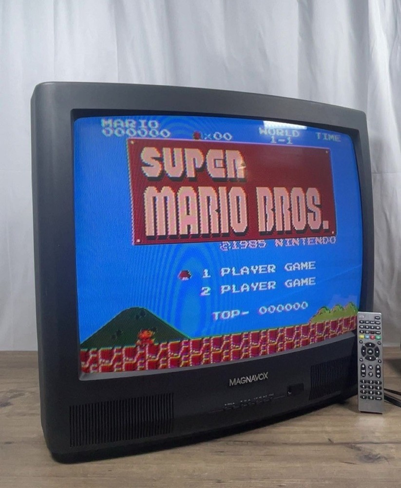 🔥 Vtg 1996 Magnavox 25” Retro Gaming Crt Tv Rear Av Inputs Television W/remote