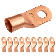 10pcs 4/0 AWG (XL) – 1/2″ Stud – Battery Lugs, Heavy Duty Wire Lugs, Ring Ter…