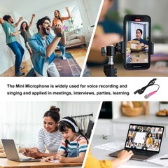 Mini Microphone, Mic Tiny Microphone Type C Hot Pink