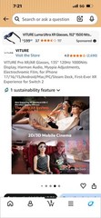 VITURE Pro XR/AR Glasses – USB-C Wired Connectivity for XR/AR Viewing