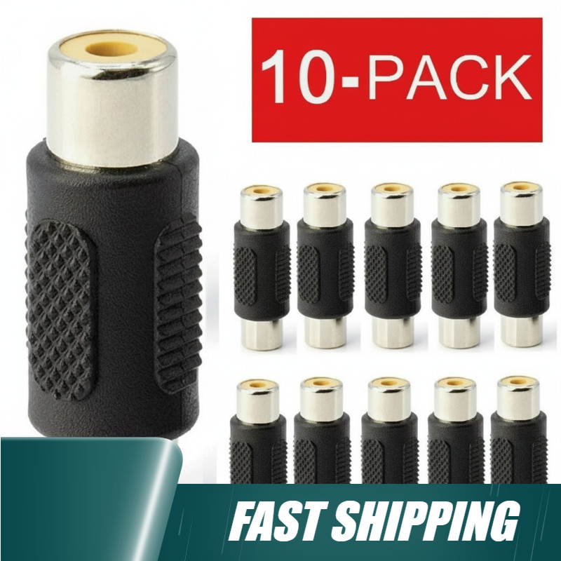 10-Pack AV RCA Audio Video Female to Female Jack Coupler Adapter Connector