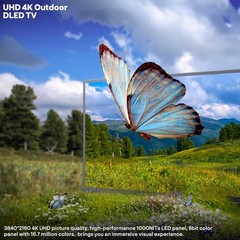 SYLVOX 55” Outdoor Smart TV IP55 Waterproof 1000nits Partial Sun Deck Pro 2.0+
