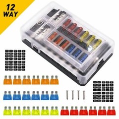 6/12 Way 12V 24V Auto Car Power Distribution Blade Fuse Holder Box Block Panel