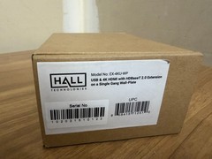 Hall Research EX-4KU-WP 4K HDMI+USB 2.0 over CAT6 Wall Plate (New)
