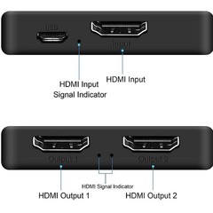 HDMI Splitter Video Distributor Amplifier Dual Display For Laptop 1 in 2 Out