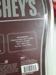 NEW Hershey’s Stereo Wired Headphones Adjustable Headband Comfort Ear Cushions