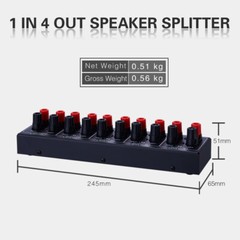 Passive 1-IN-4-OUT Amplifier / Speaker Splitter Box Distributor Audio Switcher