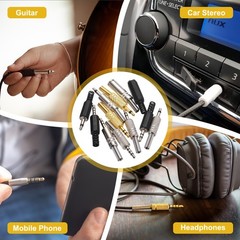20Pcs 1/8″ 3.5mm TS Audio Male Mono Jack 1 Pole, Black