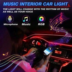 Wireless 6-in-1 RGB LED Car Interior Light Strip, 16 Million Colors Ambient Kit