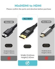 USB C to Mini HDMI Cable 6FT, High Speed 4K Cord Black