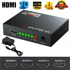 Full HD HDMI Splitter Amplifier Repeater 1080p 4K Female Switch Box 1×4 Port