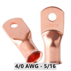 8pcs 5/16″ Ring Battery Terminals Copper Ends Cable Lugs 4/0AWG Wire Connectors