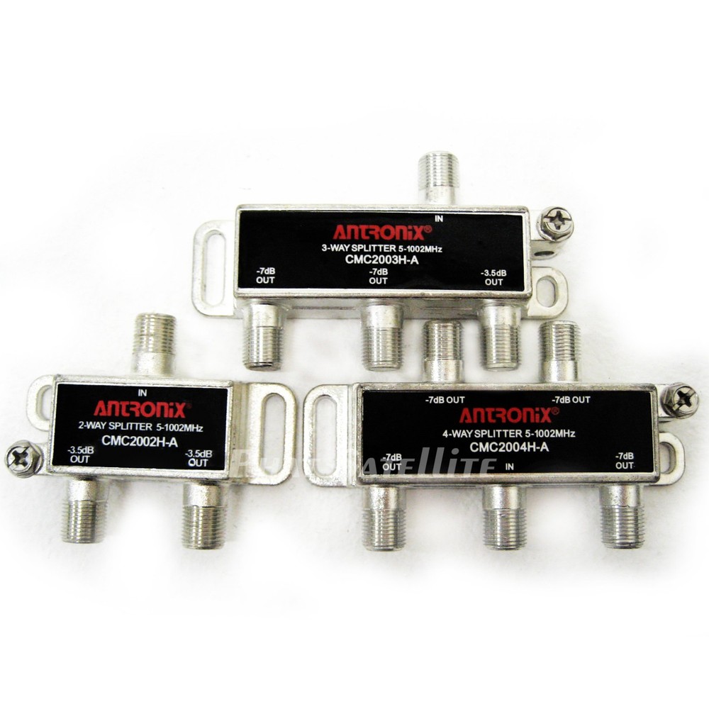 2, 3, 4, 6, 8 WAY SPLITTERS FOR RG6 RG59 RG8 RG11 COAXIAL CABLES