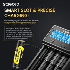 Smart Battery Charger 4A Fast Charging for Rechargeable Li-ion Ni-MH Ni-Zn
