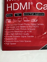 Micro HDMI to HDMI Cable Cord Great for HDMI 4K Ultra HD BRAND NEW SEALED