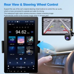 10.1″ Rotatable Touch Screen Car Stereo Single Din – Android 10.1-inch, black