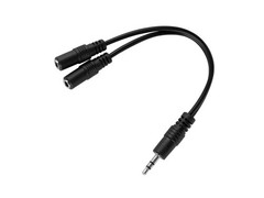 6inch 3.5mm (1/8″) Male Stereo TRS Plug to 2 3.5mm Stereo Female Splitter Cable