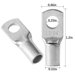 10-100pcs Copper Ends Cable Lugs Wire Connectors Ring Battery Terminals SC16-6