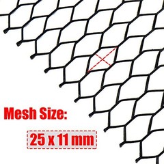 Modengzhe 40 x 13 inch Car Grill Mesh Sheet, Black Painted Aluminum Alloy