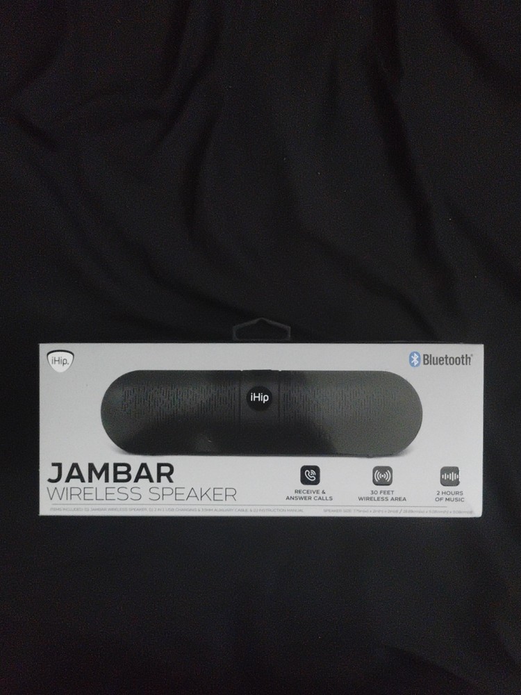 Jambar Wireless Speaker Bluetooth, Black 30ft Wireless Area 2 Hours Small Black