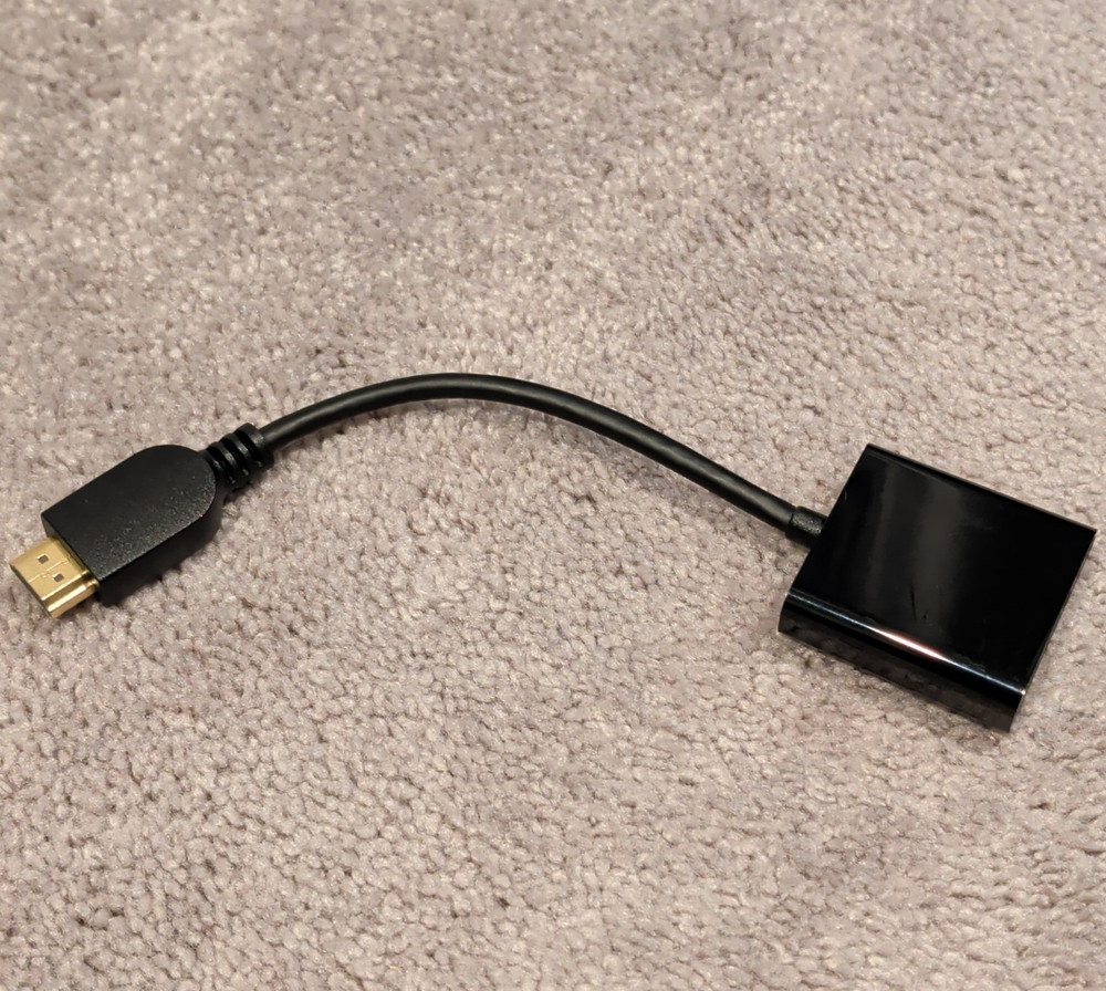 HDMI Standard Male to VGA/SVGA D-Sub Female Adapter Cable, Black, Portable, ONN
