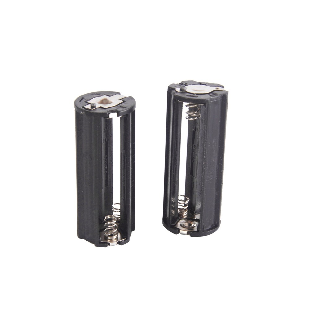 2Pcs Black Plastic Battery Holder For 3 x 1.5V AAA Batteries Cylindrical Case