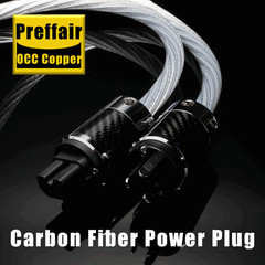 Preffair High Fidelity OCC Copper Conductor Silver Plating Power Cable DIY Plug