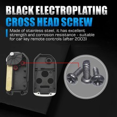 10Pcs Key Fob Screw with Repair Kit,Replacement Part M2 x 5mm, Black