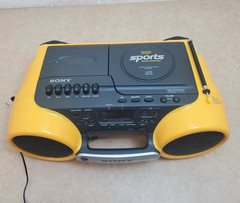 Sony ESP Sports Water Resistant CD Radio Cassette-Corder CFD-980 Yellow Boombox