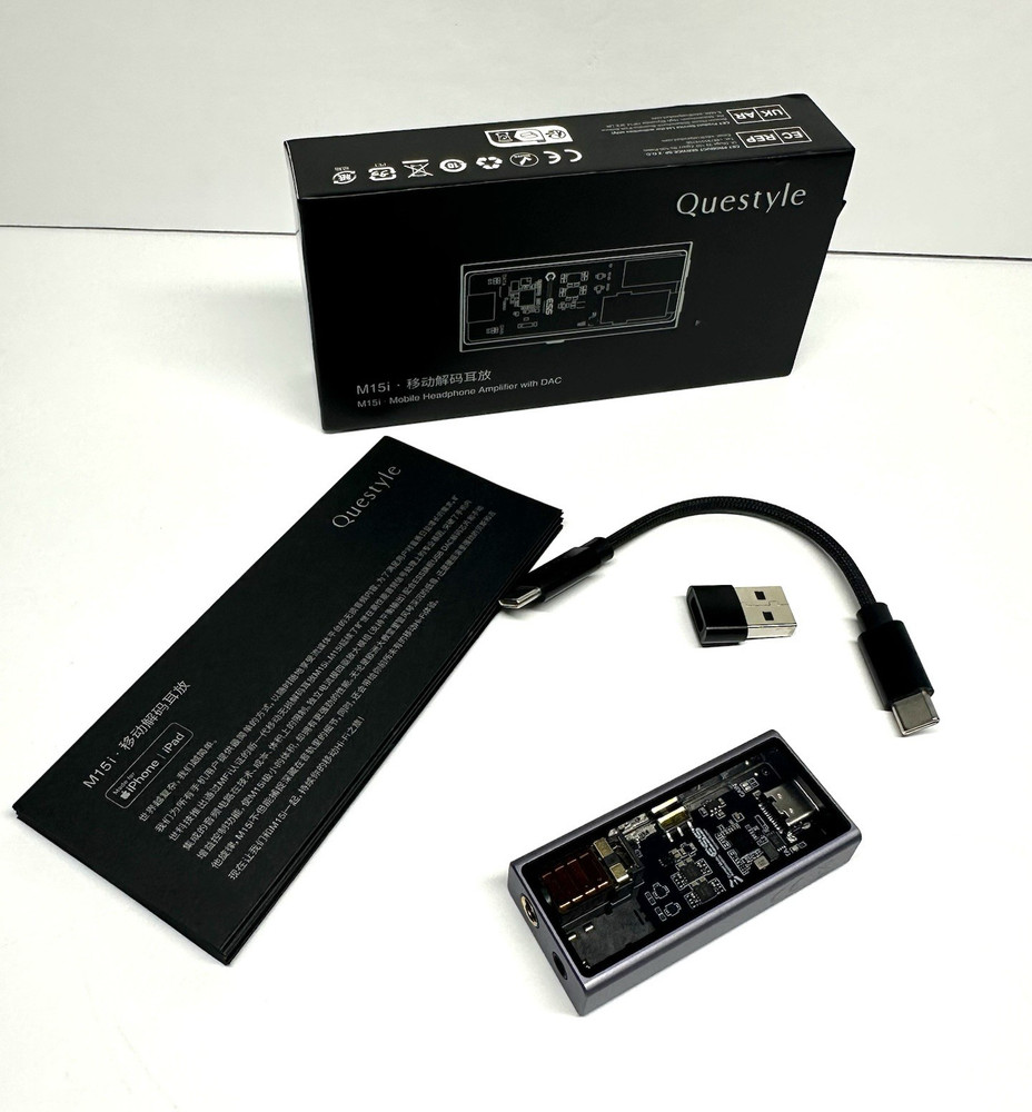 Questyle M15i Portable USB DAC Headphone Amp MFi 3.5mm 4.4mm Hi-Res Box