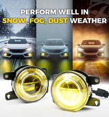 Yellow Lens Fog Lights Driving Lamp Fit for 16-25 Honda Civic Sedan Hatchback