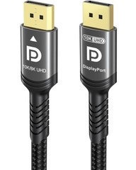 6.6 FT 10K 8K DisplayPort 2.1 Cable 54Gbps DP To DP Cord Nylon Braided PC