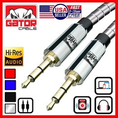 AUX 3.5mm Male to Male Audio Cable For iPhone Samsung Phone All Full Metal 3FT