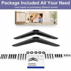 Maozhren TV Legs for TCL 32″ 40″ 43″ 49″ 2 inches x 2 x 1 inch, Black