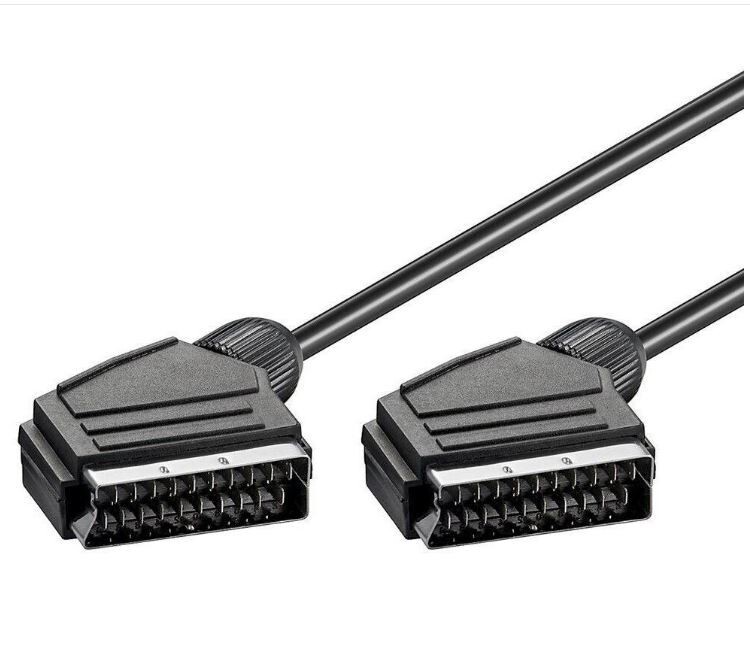 Premium SCART Male To Male AV Cable With Nickel-Plated Connectors – 4FT