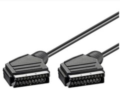 Premium SCART Male To Male AV Cable With Nickel-Plated Connectors – 4FT