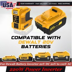 For DeWalt DCB205 20V Max 5.0AH Lithium Battery+Power Inverter 220W USB-C w/LED