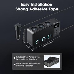 3 Way Car Cigarette Lighter Socket Splitter USB Fast Charger Power Adapter 12V