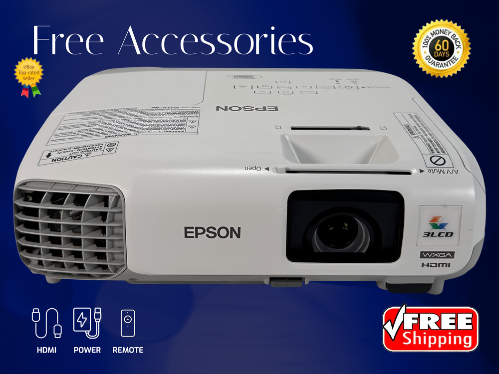 Epson PowerLite 99WH 3LCD Projector iProjection App Compatible 3000 Lumens 4K 🎬