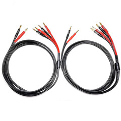 Bi-Wire Banana Plug Splitter Speaker Cable 12 Gauge 2 to 4 Plugs 6 Ft