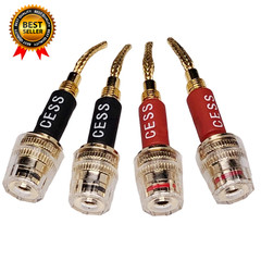 CESS-220 Pin Banana Plug to 4Mm Female Banana Jack/Speaker Wire, 4 Pack