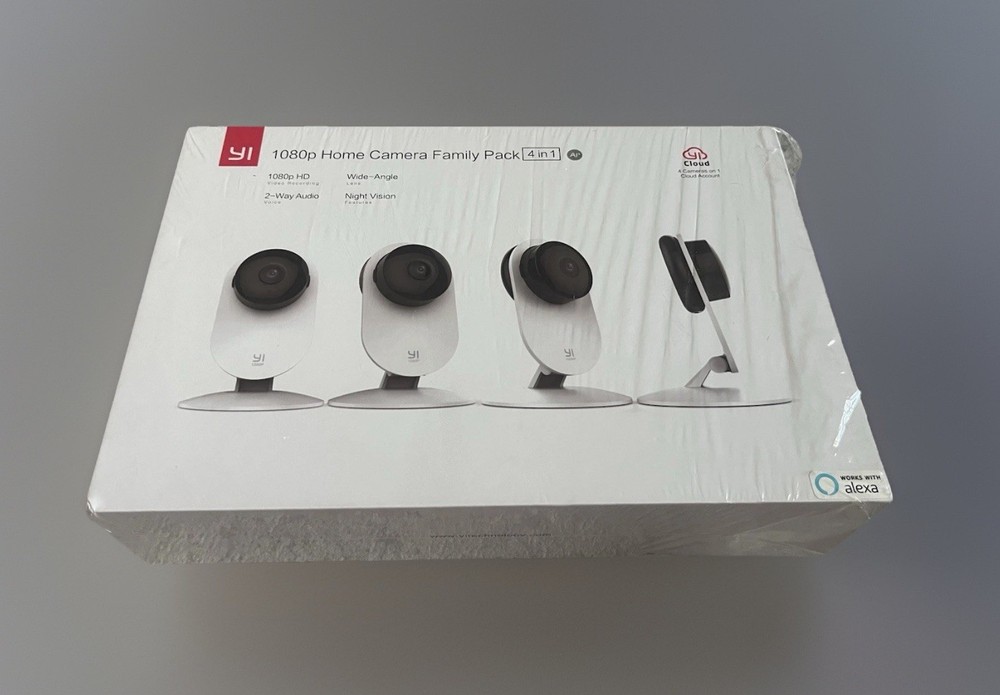 YI 1080p Home Camera Family Pack 4 in 1 WiFi Night Vision 2-Way Audio Open Box