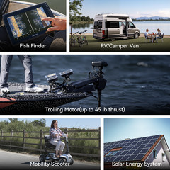 Power Queen 12V 50Ah LiFePO4 Smart Lithium Iron Battery W/BMS IP65 For Solar RV