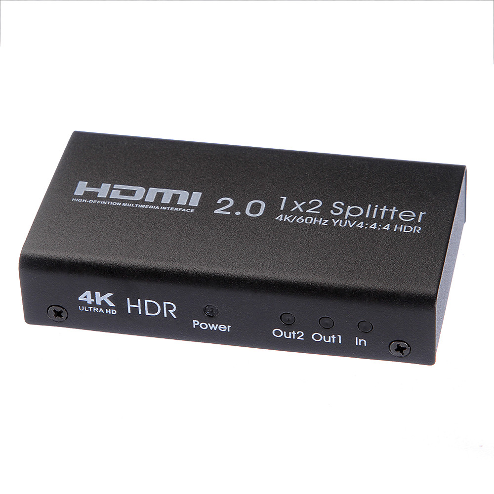 UHD 4K 60Hz HDMI 2.0 Repeater Amplifier Splitter Box Hub HDR 1080P 1×2 1In 2Out